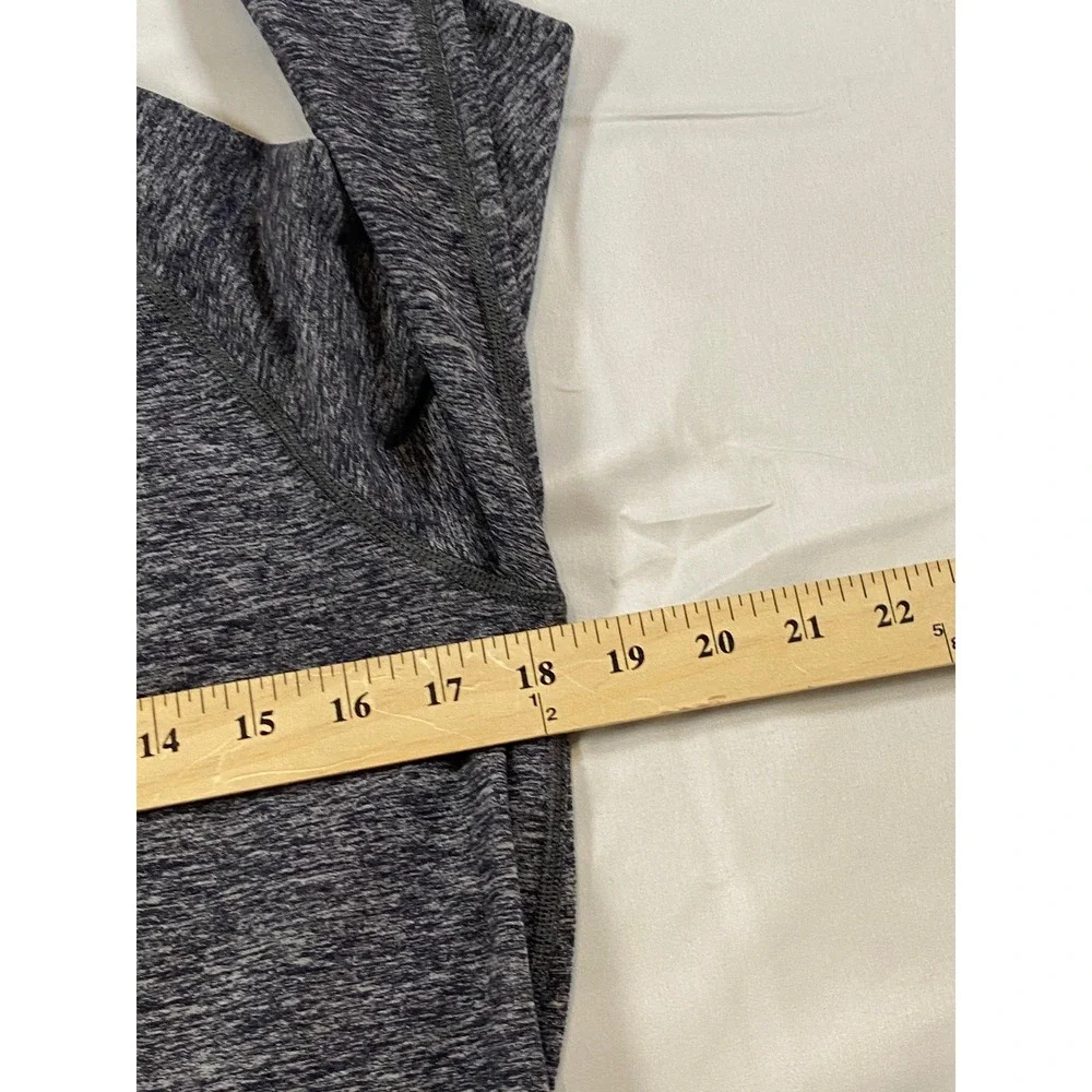 Lululemon Grey Space Dye‎ Mock Neck Long Sleeve Peplum Back Thumbhole Top Size 8